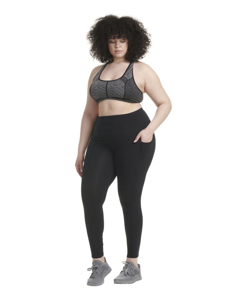 Front of plus size Giselle Essential Athleisure Legging by Spalding | Dia&Co | dia_product_style_image_id:197764